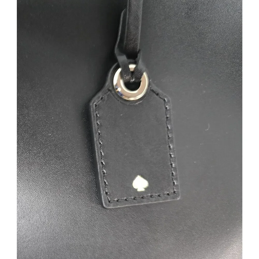 KATE SPADE Janie Tote Shopper Bag Women's Classic Logo Large Black Leather